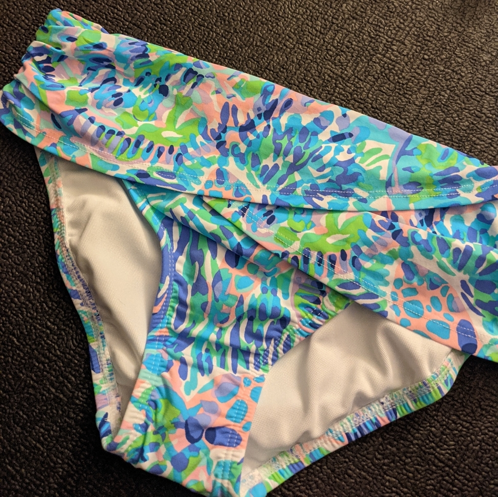 {Lilly Pulitzer} Brand New Lagoon Sarong Hipster Bikini Bottoms - Picture 5 of 7